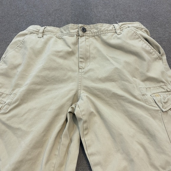 Nautica Women's VTG Y2K Khaki Cargo Pants Size 12 Wide Leg Fits 33x32 Distressed - Picture 4 of 13